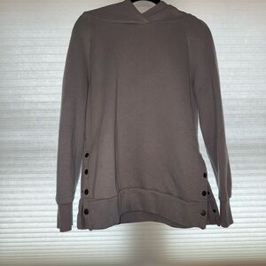 Light Purple Hooded Sweatshirt with Button Accents